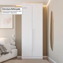 Ver mais imagens de Guarda-Roupa Solteiro Andorra 2 Portas 2 Gavetas Branco - Pnr Móveis