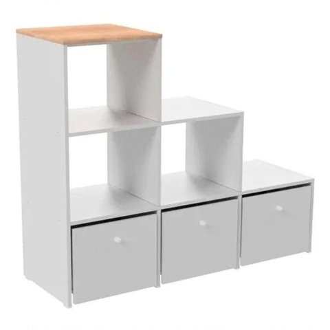 Organizador Infantil Bart Nichos e Baús MDF 120cm Branco Woodcore