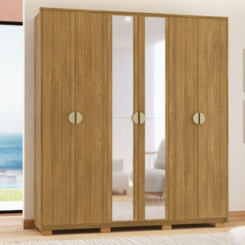 Conjunto de Guarda Roupa e Cômoda Prisma Nature