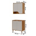Ver imagem 4 de Balcão com Aéreo Celeste 80 Cm com 4 Portas Cinamomo/off White