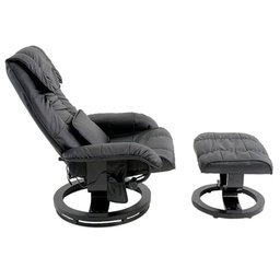 Poltrona do Papai Massageadora Elétrica com Sintéticoff Louis R02 Sintético Preto - Mpozenato - 5