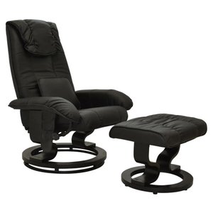 Poltrona do Papai Massageadora Elétrica com Sintéticoff Louis R02 Sintético Preto - Mpozenato