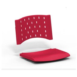 Kit 05 Cadeiras longarinas PLÁSTICAS 03 Lugares - Cor VERMELHO - REALPLAST - 23066 - 2