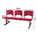 Ver imagem 3 de Kit 05 Cadeiras longarinas PLÁSTICAS 03 Lugares - Cor VERMELHO - REALPLAST - 23066