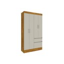 Ver imagem 3 de Guarda Roupa 4 Portas Oregon C- e 2 Gavetas Branco-neve - Tcil Móveis