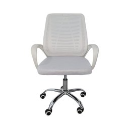 Cadeira de Escritório Esteirinha Mesh Ergonômica Giratória - Branco - 5