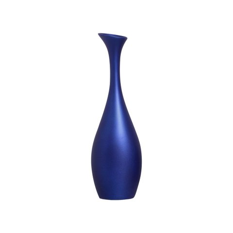 Vaso Decorativo de Mesa de Cerâmica Azul Royal Vanguard Grande 40,5x12x7 cm