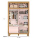 Ver imagem 6 de Quarto de Bebê Flora Guarda Roupa 2 Portas de Correr Cômoda 4 Gavetas Berço Qmovi