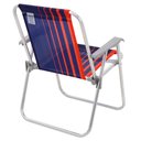 Ver imagem 5 de Kit 02 Cadeiras de Praia Tramontina Samoa Alta em Alumínio C/ Assento Azul Escuro e Laranja