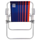 Ver imagem 6 de Kit 02 Cadeiras de Praia Tramontina Samoa Alta em Alumínio C/ Assento Azul Escuro e Laranja