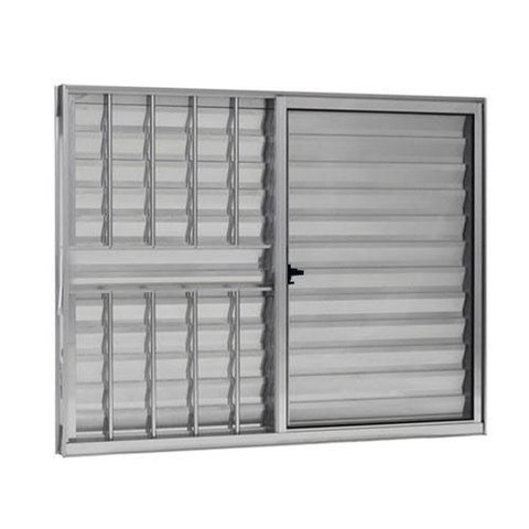 Veneziana 3 Folhas Aluminio Brilhante C/grade 1,00x1,50
