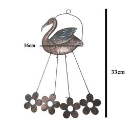 Sino Dos Ventos Flamingo Cisne Flores Enfeite Varanda Jardim Quintal Decoraçao Som Suave Relaxante - 2