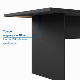 Mesa Reunião Painel Tv Preto 2,00 X 90 - Mais Caixa Tomada Atacadao Moveis Escritorio - 6
