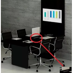 Mesa Reunião Painel Tv Preto 2,00 X 90 - Mais Caixa Tomada Atacadao Moveis Escritorio - 2