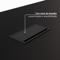 Mesa Reunião Painel Tv Preto 2,00 X 90 - Mais Caixa Tomada Atacadao Moveis Escritorio - 5