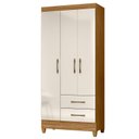 Ver imagem 1 de Guarda Roupa Solteiro Lima 3 Portas Freijó Off White - Moval