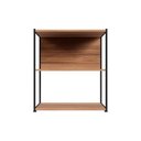 Ver imagem 4 de Estante Baixa Escritório 63cm X 36cm 3 Prateleiras F5 Office Cor:nogal com Preto