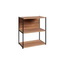 Ver imagem 3 de Estante Baixa Escritório 63cm X 36cm 3 Prateleiras F5 Office Cor:nogal com Preto