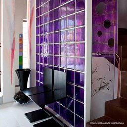 Tijolo Bloco de Vidro Colors 19x19x8 Un Tradestar Roxo - 2