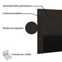 Ver imagem 2 de Cabeceira Elisa Cama Box King Estofada Corino Marrom Fixação no Box Loja Sheep