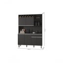 Ver imagem 2 de Kit Armario Cozinha Compacta Alice 130cm 6 Portas Cinza Ajl