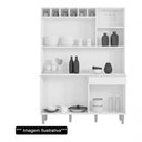 Ver imagem 5 de Kit Armario Cozinha Compacta Alice 130cm 6 Portas Cinza Ajl