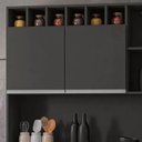 Ver imagem 4 de Kit Armario Cozinha Compacta Alice 130cm 6 Portas Cinza Ajl