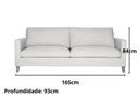 Ver imagem 2 de Sofá 2 Lugares Revestimento em Sarja Creme, 1,65m