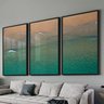 Quadro Decorativo 3 Telas Praia e Mar Vista do Mar Ii Água Cristalina - 1