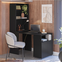 Ver imagem 2 de Armário Multifuncional com Escrivaninha Retrátil para Escritório Duo Preto Kit's Paraná