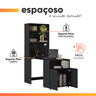 Armário Multifuncional com Escrivaninha Retrátil para Escritório Duo Preto Kit's Paraná - 5