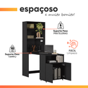 Ver imagem 5 de Armário Multifuncional com Escrivaninha Retrátil para Escritório Duo Preto Kit's Paraná