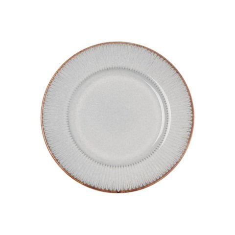 Prato Sobremesa em Cerâmica Linear 20cm Lyor Cinza