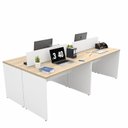 Ver imagem 5 de Estação de Trabalho 4 Lugares 140x60 Mesa para Escritório Netmobil - Dubai/Branco