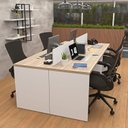 Ver imagem 4 de Estação de Trabalho 4 Lugares 140x60 Mesa para Escritório Netmobil - Dubai/Branco