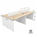 Ver imagem 2 de Estação de Trabalho 4 Lugares 140x60 Mesa para Escritório Netmobil - Dubai/Branco