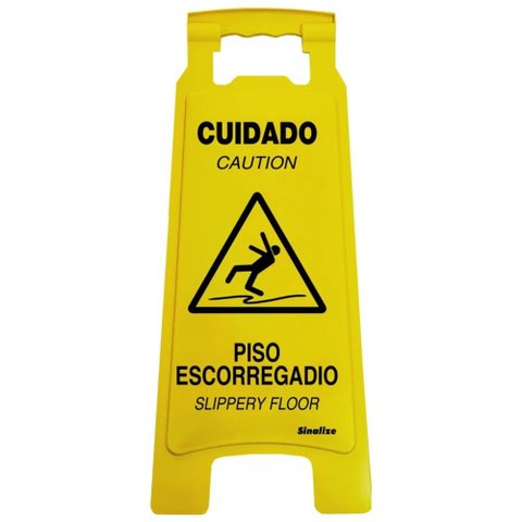 Cavalete Amarelo 27x65cm Cuidado - Piso Escorregadio - 700an - Sinalize