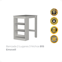 Ver imagem 2 de Mesa Bancada 2 Lugares com Nichos B15 Emovell