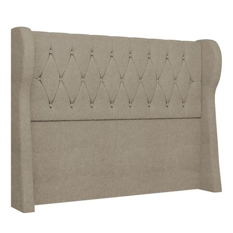 Cabeceira Casal King Cama Box 195cm Malva I02 Bouclê Capuccino - Mpozenato