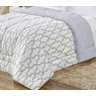 Edredom Super King Algodão Malha Penteada Quality Cinza Geométrico - 1