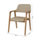 Ver imagem 4 de Kit 4 Cadeiras de Jantar Ruth Estrutura em Madeira Maciça Estilo Retrô Linho Bege Escuro