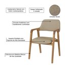 Ver imagem 3 de Kit 4 Cadeiras de Jantar Ruth Estrutura em Madeira Maciça Estilo Retrô Linho Bege Escuro