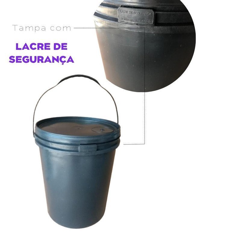 Balde 20L para água suja reciclada Alça Plástica com tampa - 2