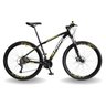 BICICLETA 29 PUMABIKE LINCE 27V STEEZ, FREIO MEC, K7, SUSP TRAVA, PRETO COM BRANCO E AMARELO, 17 - 1