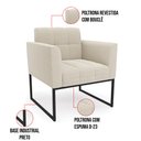 Ver imagem 3 de Poltrona Decorativa Industrial Preto Kit 2 Elisa Bouclê D03 - D'Rossi