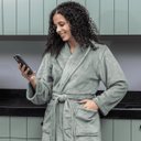 Ver imagem 2 de Roupão Appel Plush Flannel Estampado Toque Macio Cor:metal;tamanho:p