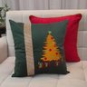 Capa de Almofada 45 Cm X 45 Cm Suede Bordado Árvore:vermelha - 2