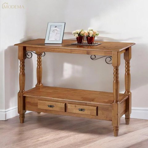 Aparador para Sala com Pés Torneados 2 Gavetas Inferiores 116 cm Cor Imbuia Glazer