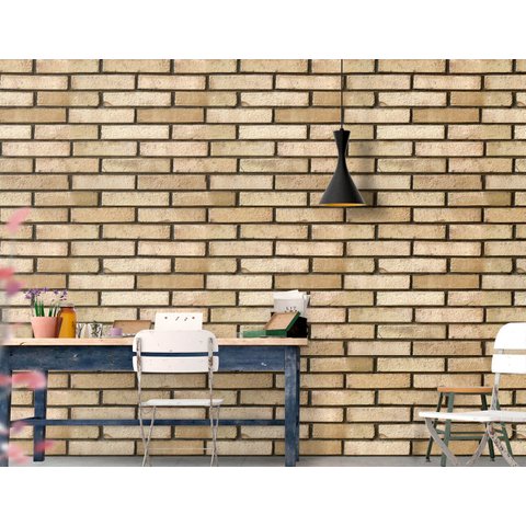 Papel de Parede Tijolo Churrasqueira Arte Destaque 2 Metros