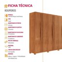 Ver imagem 6 de Guarda Roupa Casal Dunas 6 Portas e 2 Gavetas Mdf Moderna Naturalle